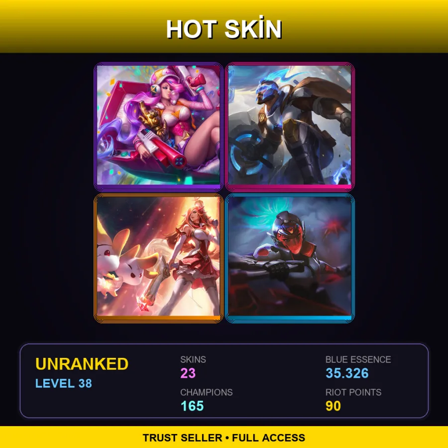 VN | Lv38 | Unranked | 23 Skin | 165 Champ — LoL account