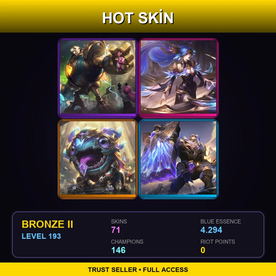 LAN | Lv193 | Bronze II | 71 Skin | 146 Champ
