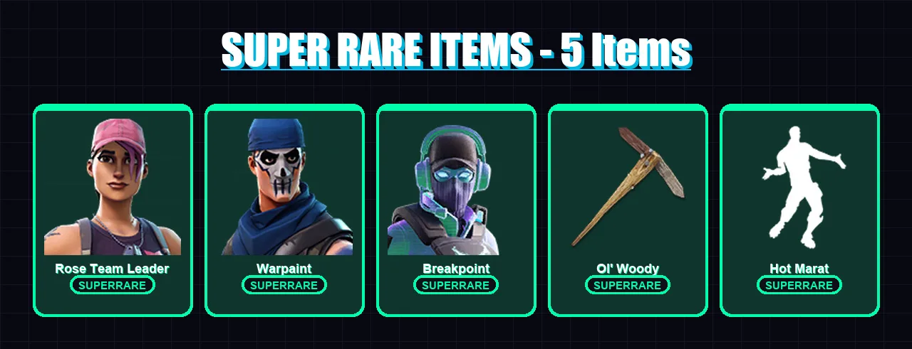 [PC/XBOX/PSN] | Rose Team Leader | Warpaint | Breakpoint | Blackheart | Catalyst | 91 skin | 98 pickaxe | 135 emote | 102 glider | Lv2219