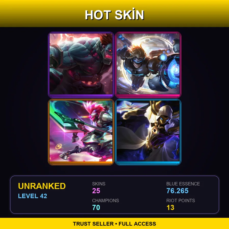 TR | Lv42 | Unranked | 25 Skin | 70 Champ