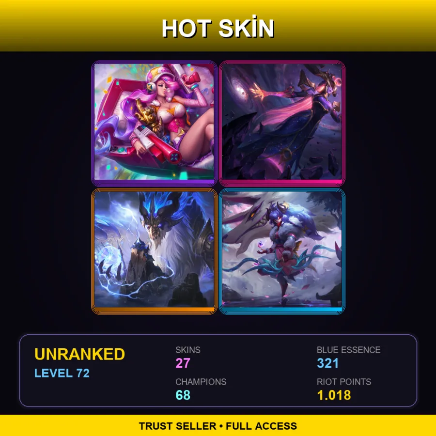 EUNE | Lv72 | Unranked | 27 Skin | 68 Champ