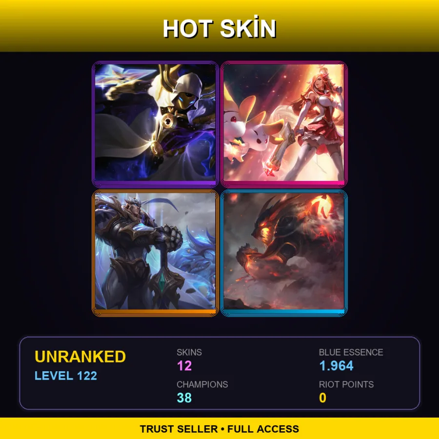 EUW | Lv122 | Unranked | 12 Skin | 38 Champ
