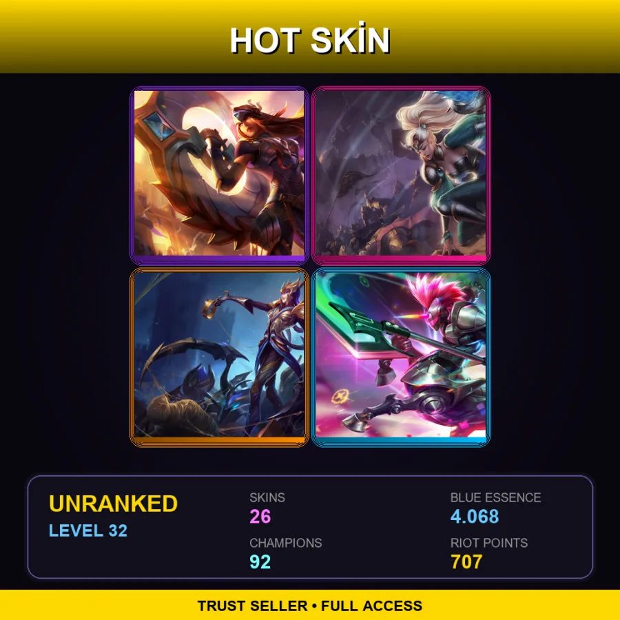 EUW | Lv32 | Unranked | 26 Skin | 92 Champ with Teemo