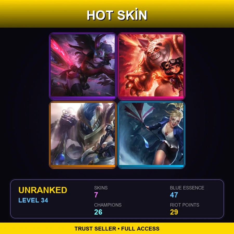 SG | Lv34 | Unranked | 7 Skin | 26 Champ — Panda Annie