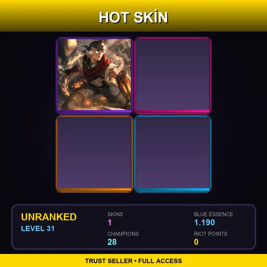 EUW | Lv31 | Unranked | 1 Skin | 28 Champ — LoL account