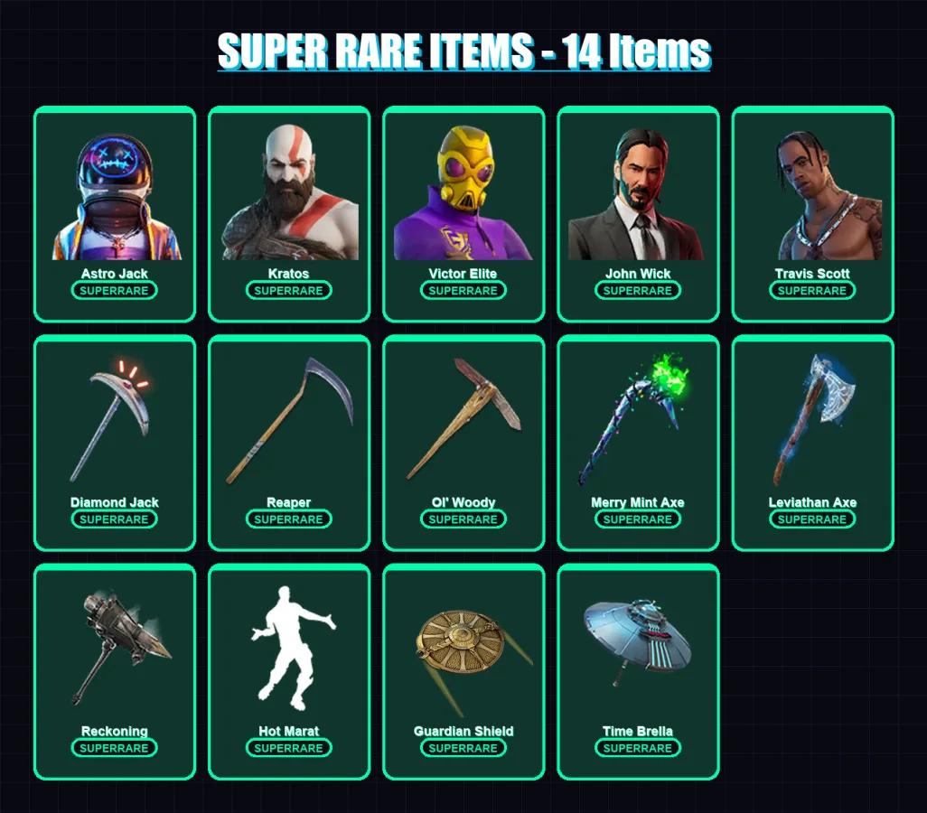 [PC/PSN] | Astro Jack | Kratos | Victor Elite | John Wick | Travis Scott | 397 skin | 375 pickaxe | 291 emote | 262 glider | Lv3496 — Fortnite account