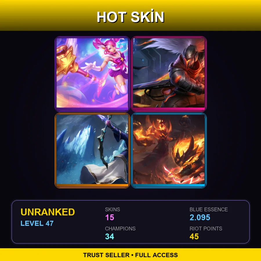 EUW | Lv47 | Unranked | 15 Skin | 34 Champ — Pentakill Sona