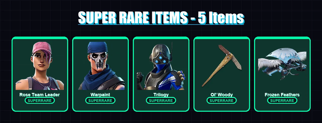 [PC/XBOX] | Rose Team Leader | Warpaint | Trilogy | Fusion | Paradigm (Reality-659) | 23 skin | 30 pickaxe | 15 emote | 24 glider | Lv311