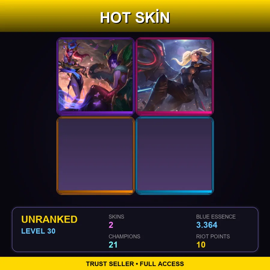 LAS | Lv30 | Unranked | 2 Skin | 21 Champ — LoL account