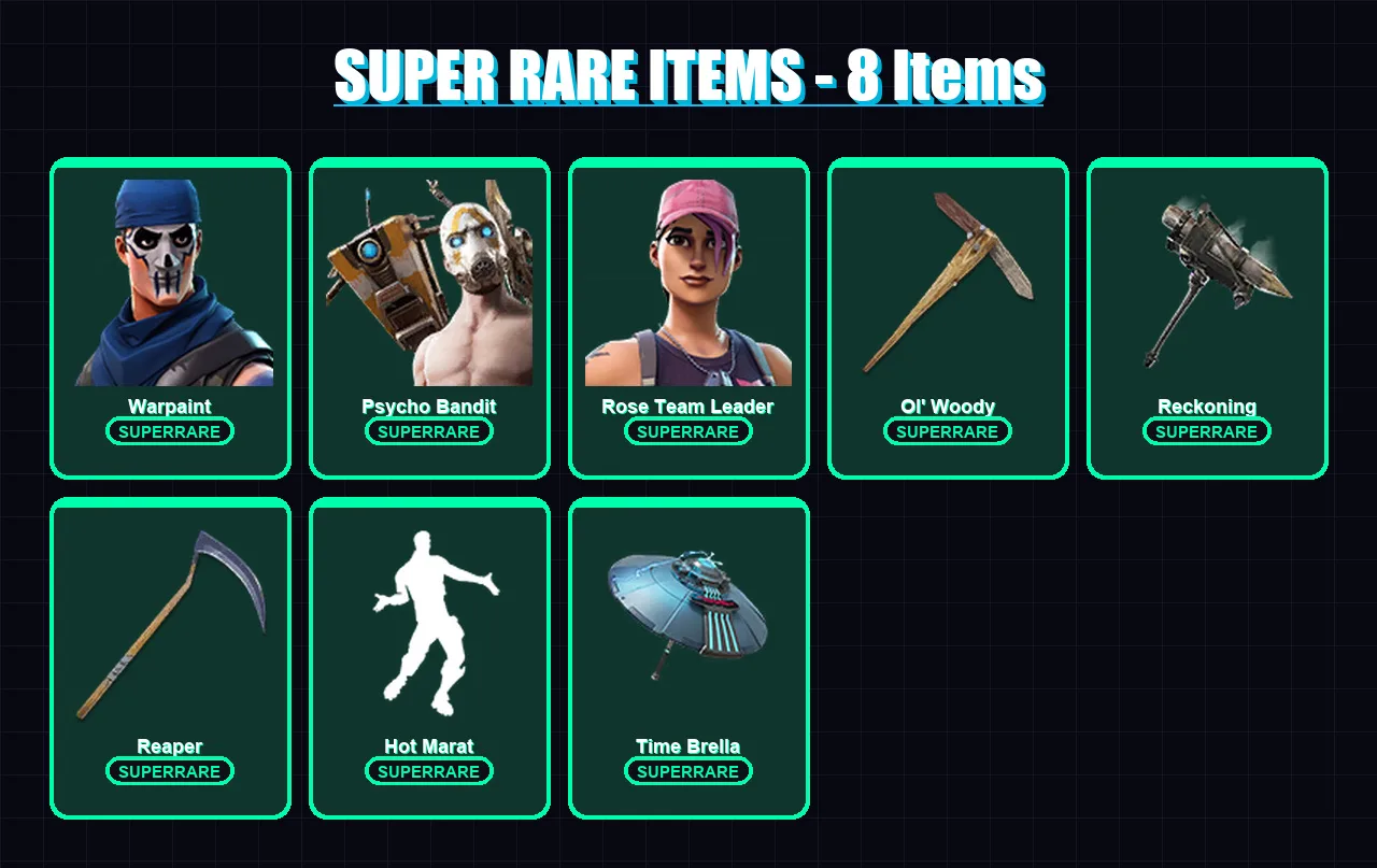 [PC/XBOX/PSN] | Warpaint | Psycho Bandit | Rose Team Leader | Lynx | Red Knight | 240 skin | 251 pickaxe | 171 emote | 185 glider | Lv2038