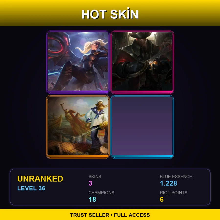 EUW | Lv36 | Unranked | 3 Skin | 18 Champ