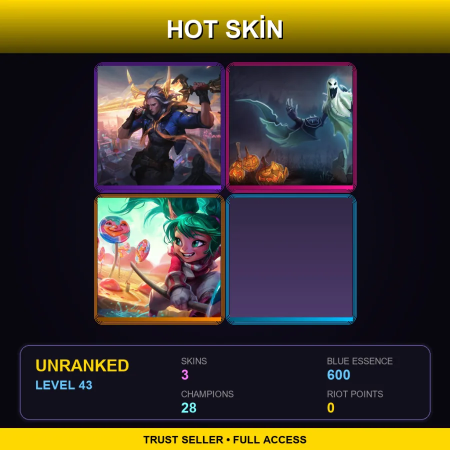 EUW | Lunar Beast Viego | Haunting Nocturne | Lollipoppy | 3 Skin | 28 Champ | Lv43