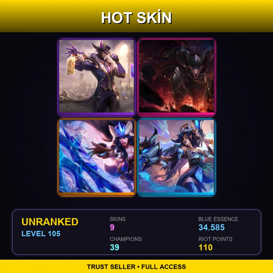 LAS | Lv105 | Unranked | 9 Skin | 39 Champ