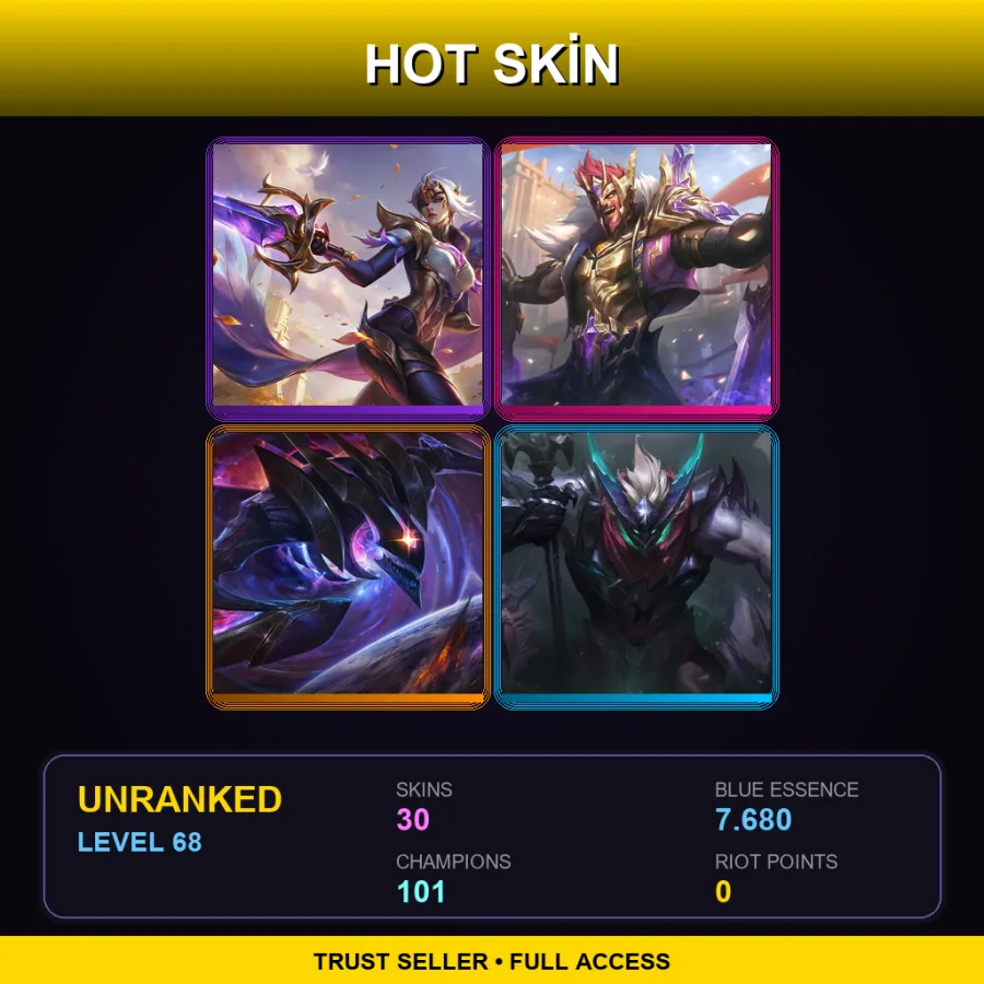 EUNE | Lv68 | Unranked | 30 Skin | 101 Champ — Soul Fighter Viego