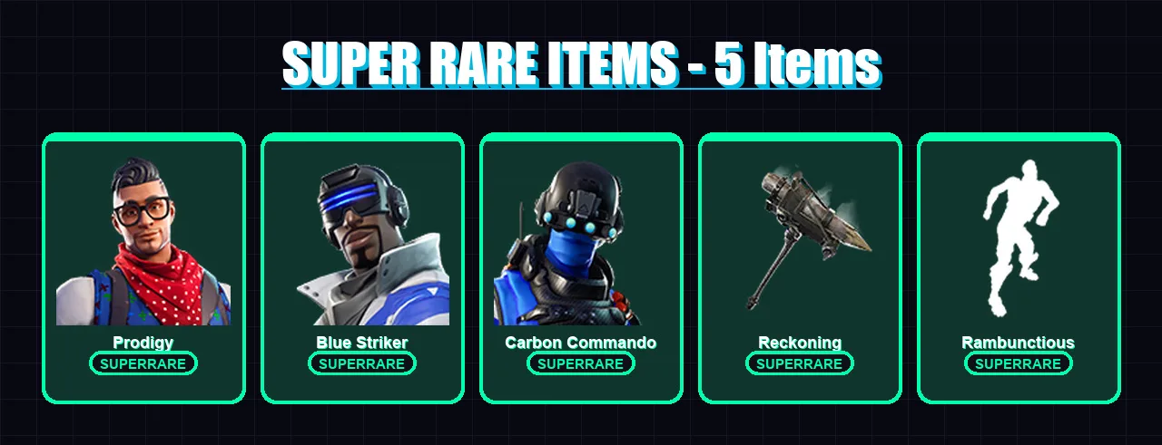 [PS4/PS5/XBOX/PC] | Prodigy | Blue Striker | Carbon Commando | Calamity | P.A.N.D.A Team Leader | 15 skin | 9 pickaxe | 19 emote | 10 glider | Lv141