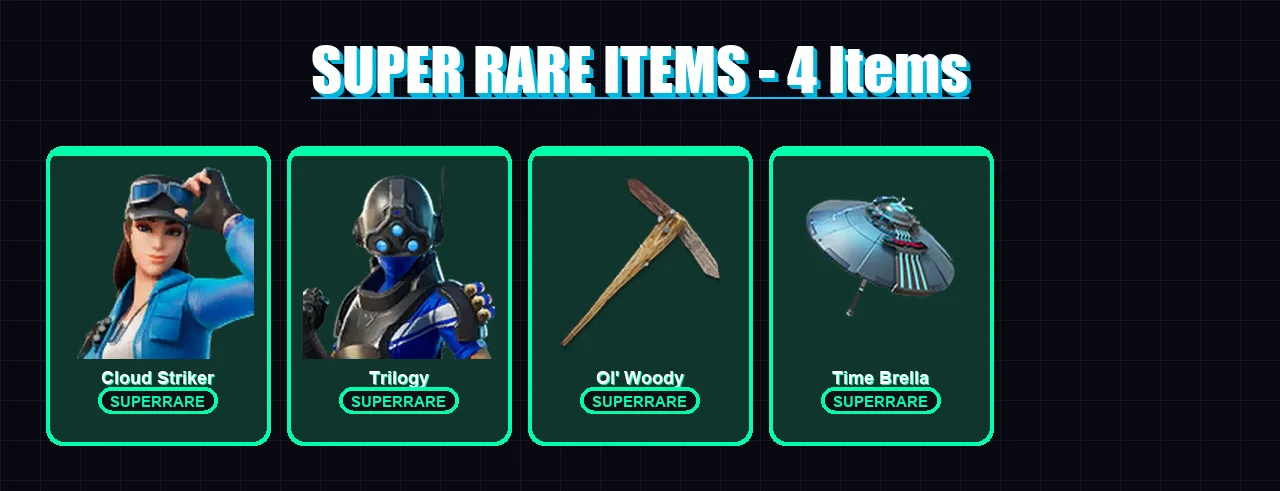 [PC/PSN] | Cloud Striker | Trilogy | Kymera | Sorana | Twyn | 208 skin | 212 pickaxe | 159 emote | 140 glider | Lv1690