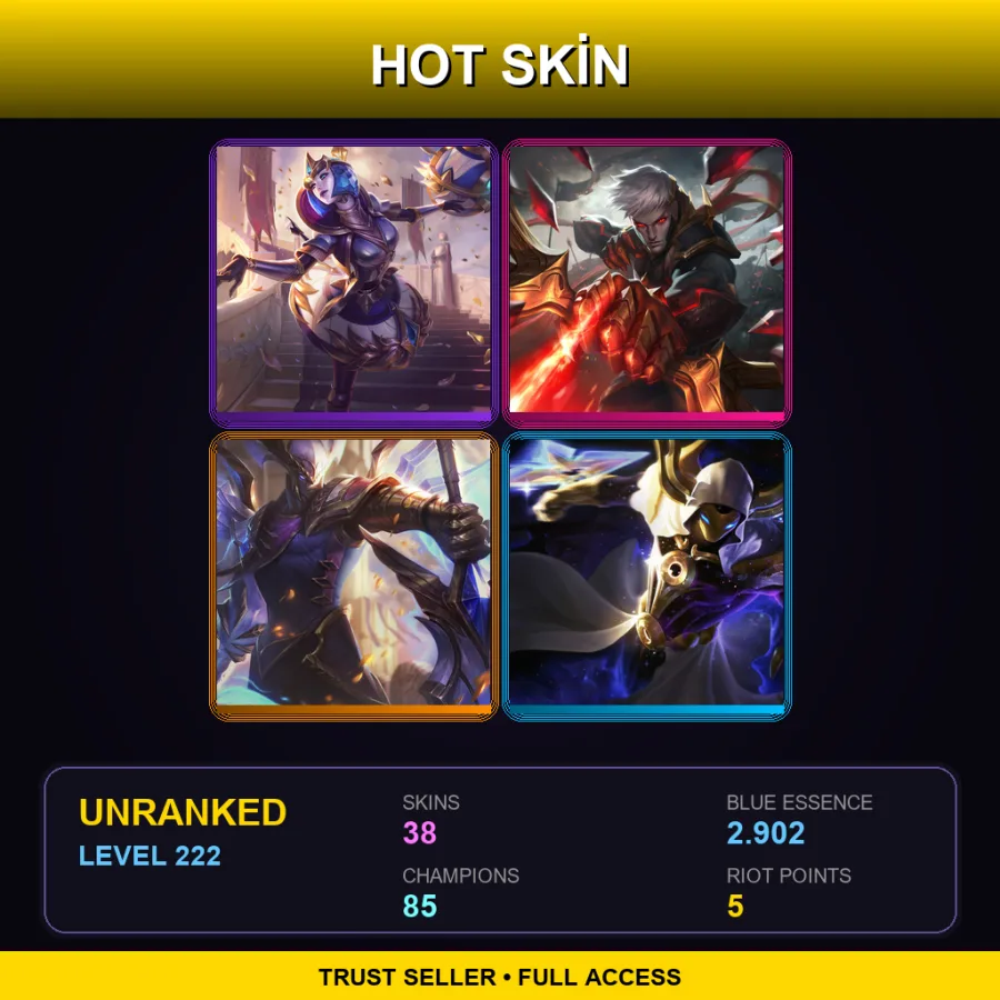 OCE | Lv222 | Unranked | 38 Skin | 85 Champ