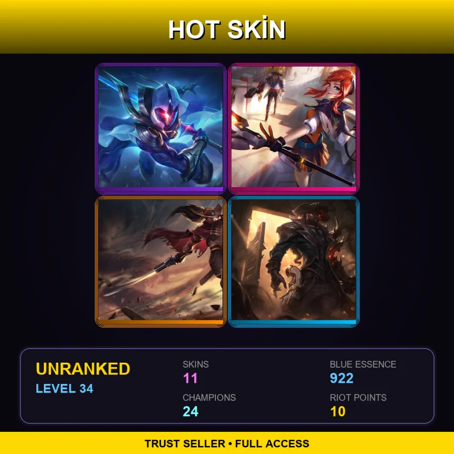 EUNE | Lv34 | Unranked | 11 Skin | 24 Champ