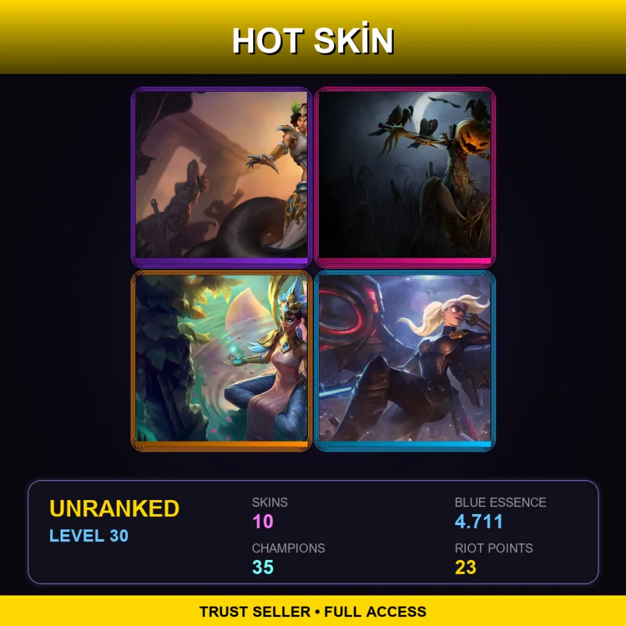 EUNE | Lv30 | Unranked | 10 Skin | 35 Champ — Mythic Cassiopeia
