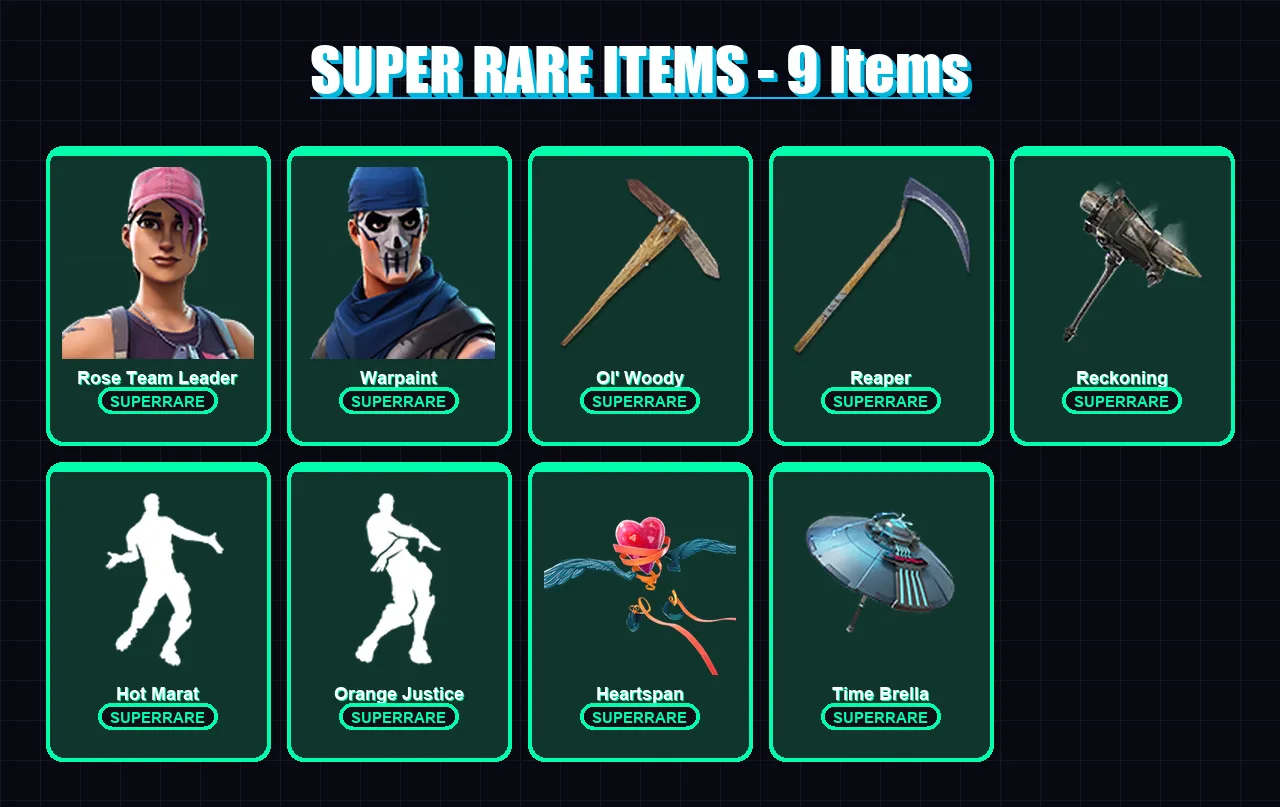 [PC/XBOX/PSN] | Rose Team Leader | Warpaint | Deadpool | Sorana | Valor | 147 skin | 162 pickaxe | 142 emote | 158 glider | Lv2940