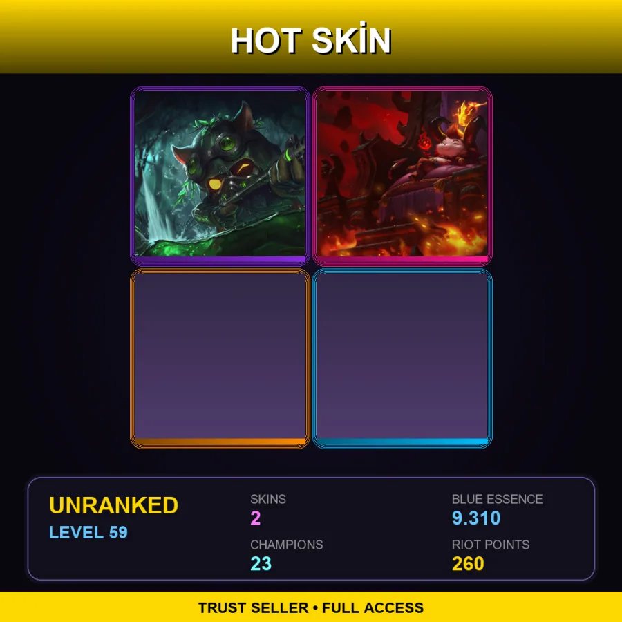 LAS | Lv59 | Unranked | 2 Skin | 23 Champ — LoL account