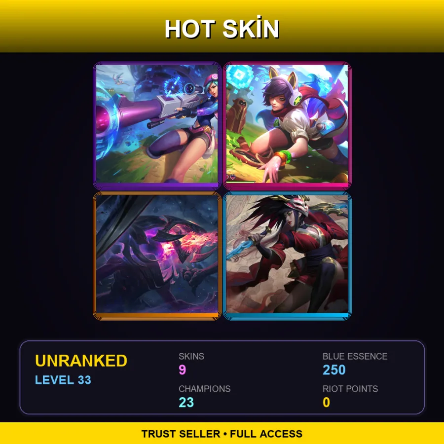 NA | Lv33 | Unranked | 9 Skin | 23 Champ