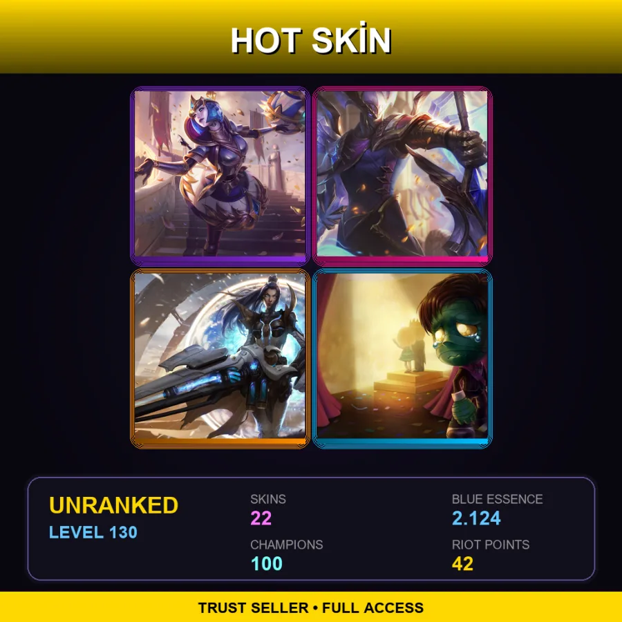LAS | Lv130 | Unranked | 22 Skin | 100 Champ