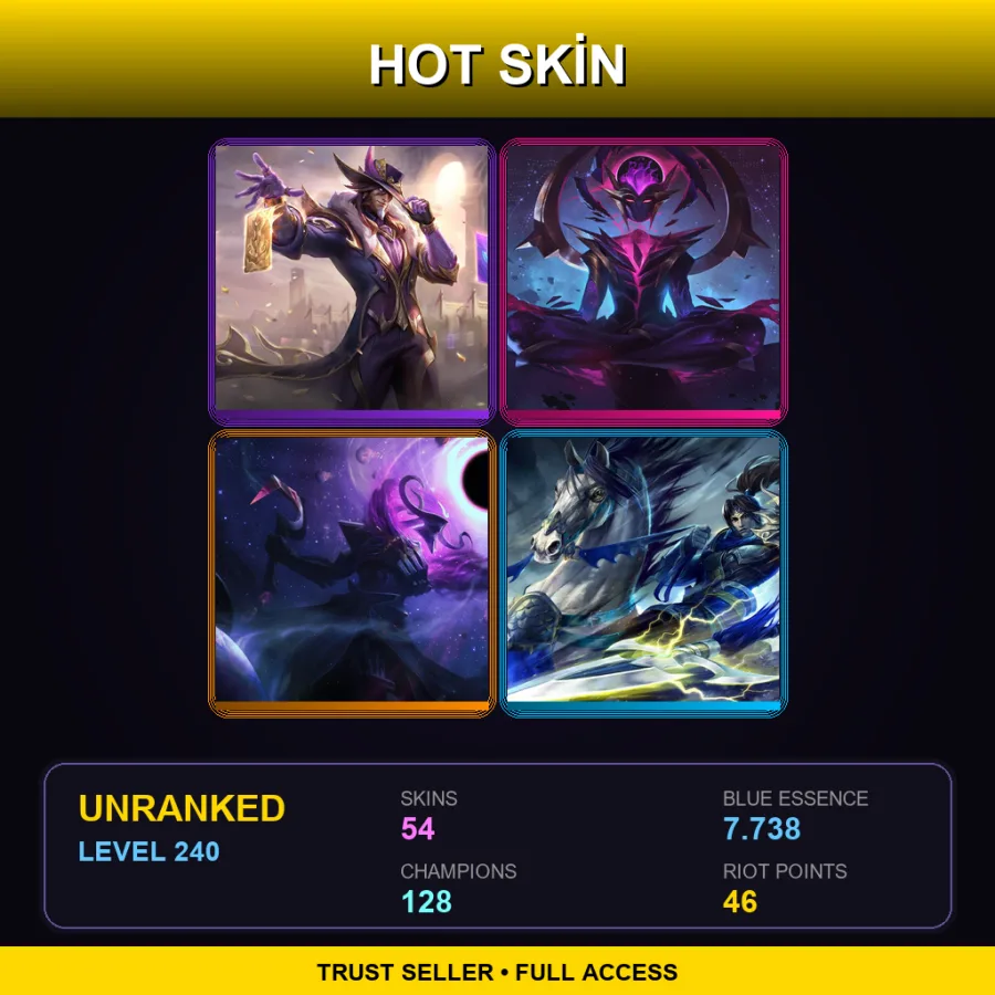 BR | Lv240 | Unranked | 54 Skin | 128 Champ