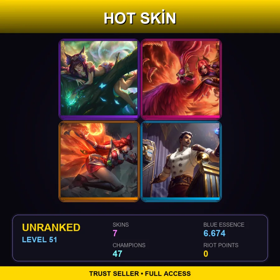 LAN | Lv51 | Unranked | 7 Skin | 47 Champ — Union Jack Fiddlesticks