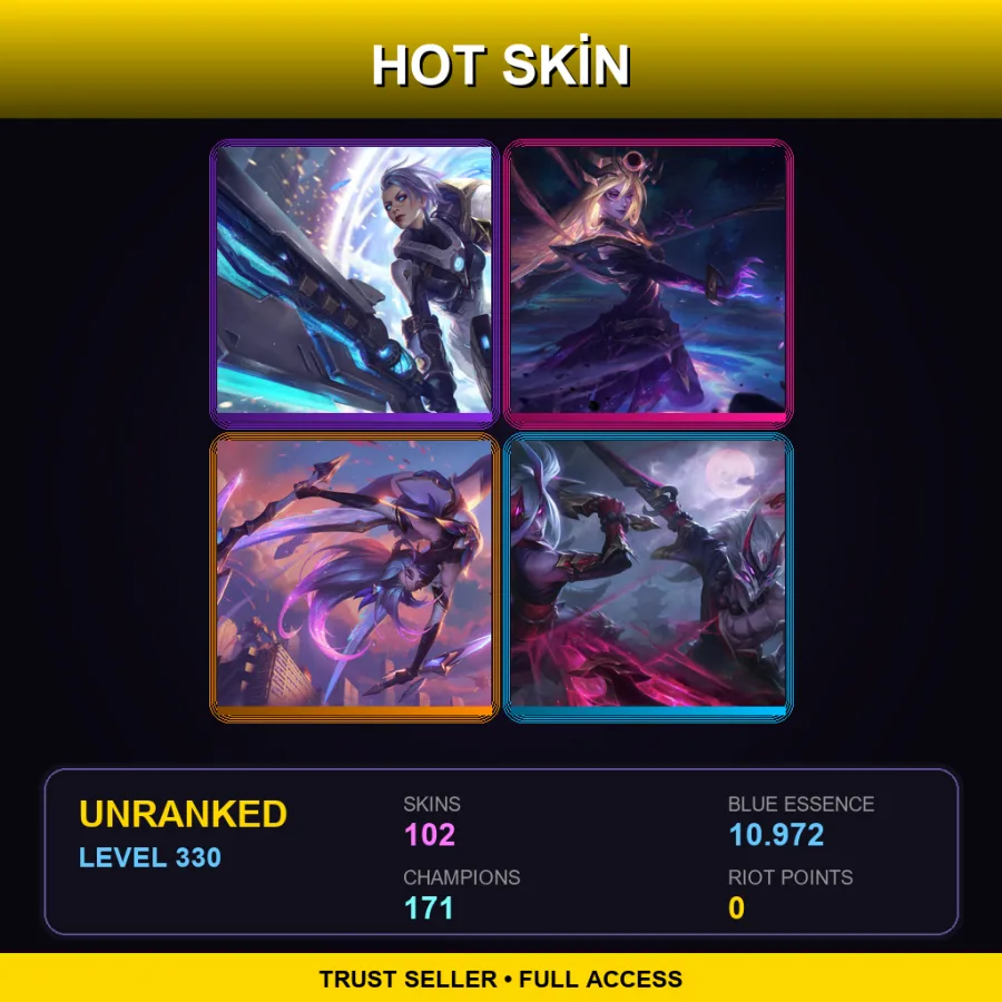 VN | Lv330 | Unranked | 102 Skin | 171 Champ