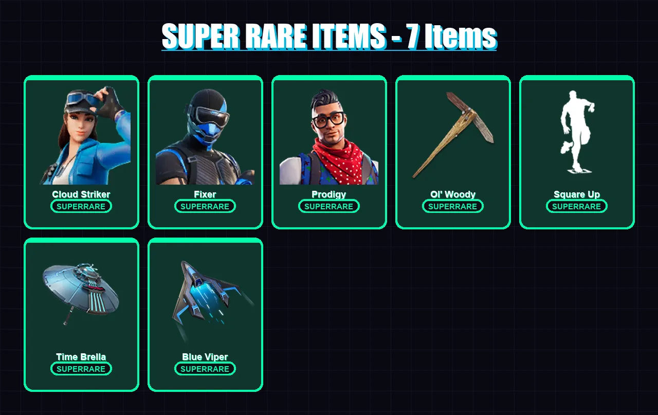 [PS4/PS5/XBOX/PC] | Cloud Striker | Fixer | Prodigy | Sentinel | Omegarok | 107 skin | 140 pickaxe | 104 emote | 111 glider | Lv1645