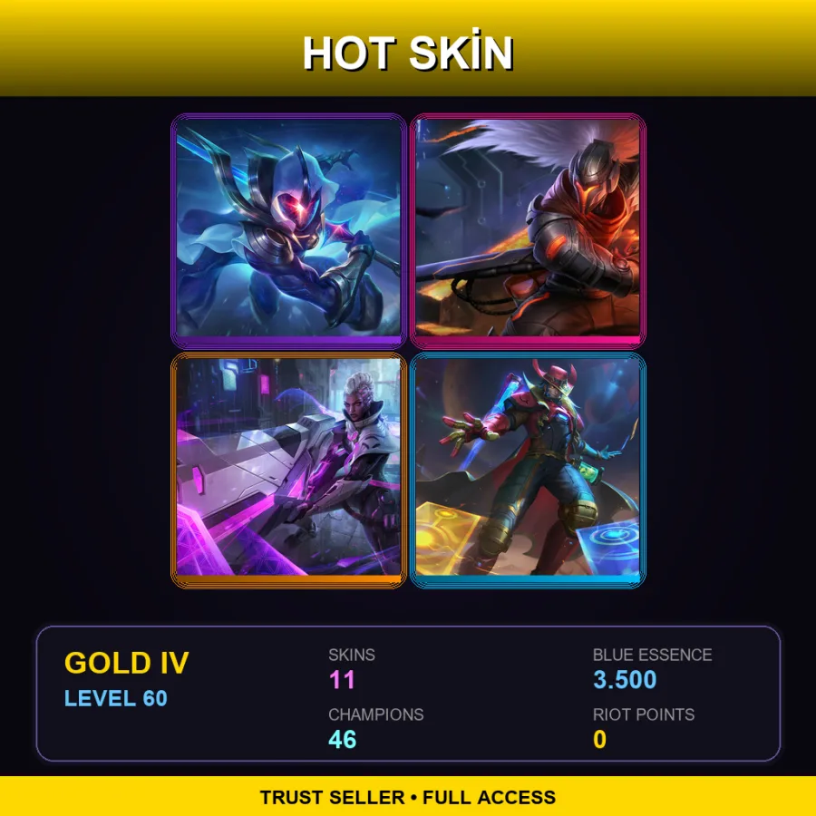 LAN | Lv60 | Gold IV | 11 Skin | 46 Champ