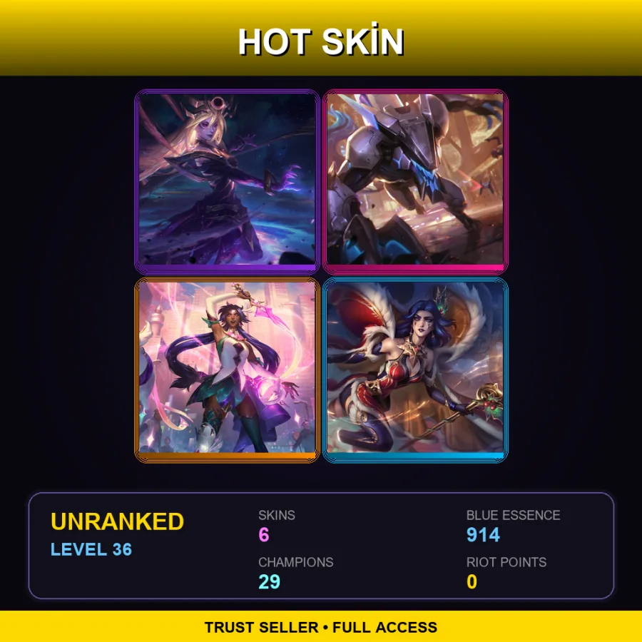 EUNE | Lv36 | Unranked | 6 Skin | 29 Champ