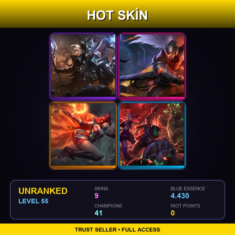 LAN | Lv55 | Unranked | 9 Skin | 41 Champ