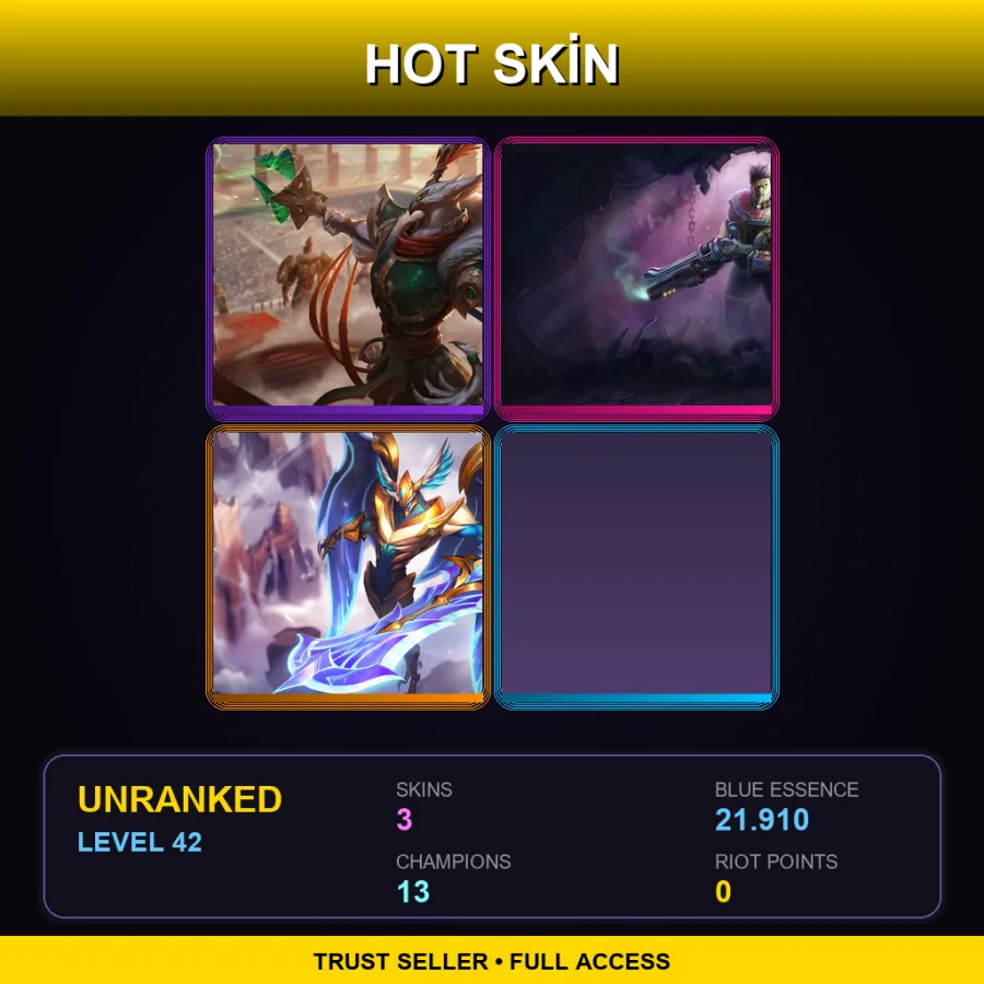 LAN | Lv42 | Unranked | 3 Skin | 13 Champ