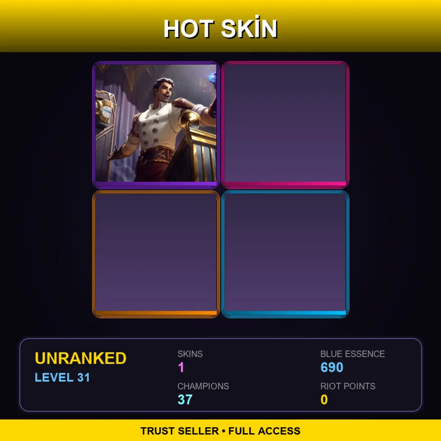 LAN | Lv31 | Unranked | 1 Skin | 37 Champ
