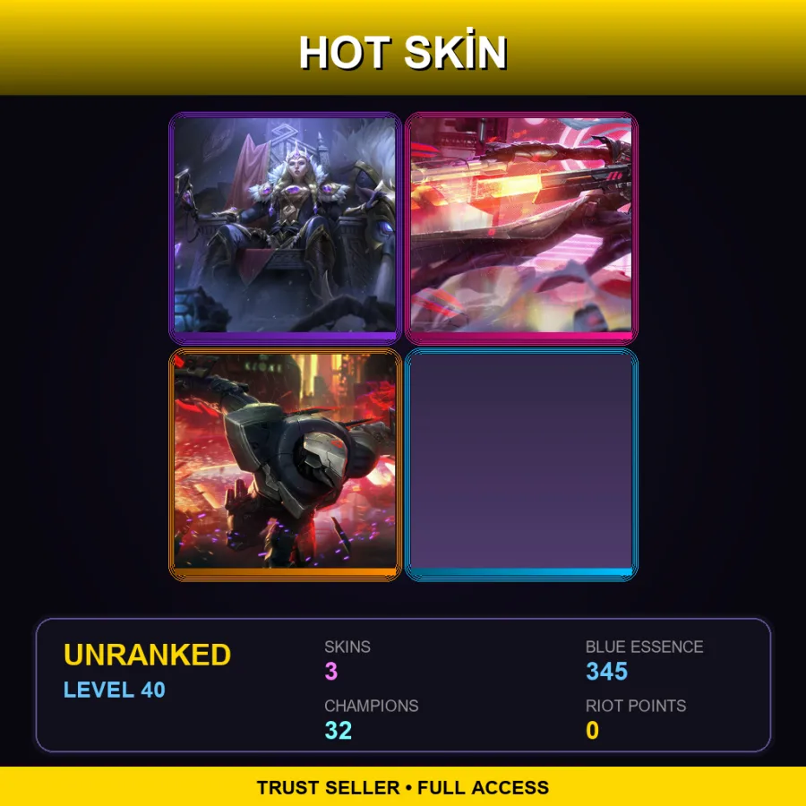 TR | Lv40 | Unranked | 3 Skin | 32 Champ