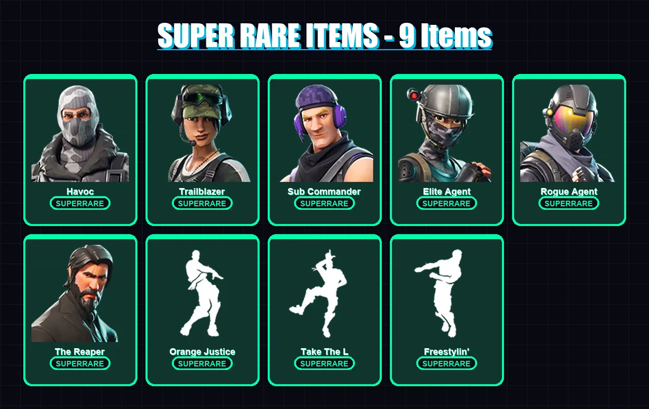 [PC/XBOX/PSN] | Havoc | Trailblazer | Sub Commander | Elite Agent | Rogue Agent | 15 skin | 22 pickaxe | 21 emote | 23 glider | Lv268