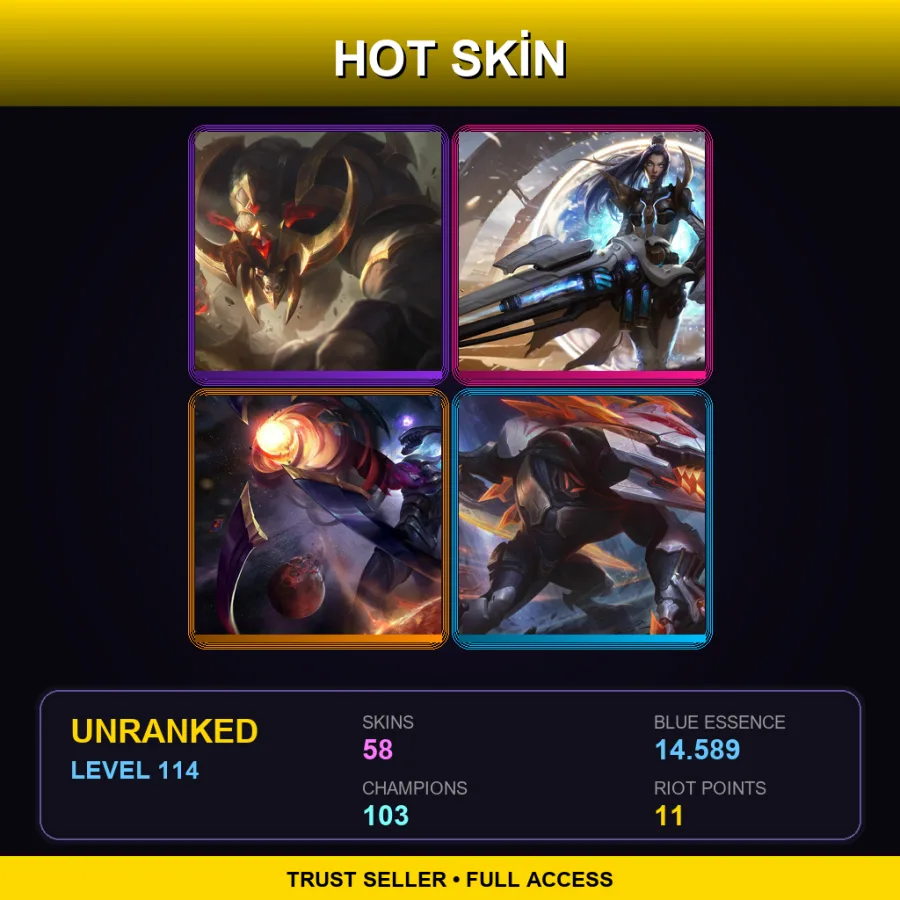 LAN | Lv114 | Unranked | 58 Skin | 103 Champ — Conqueror Alistar