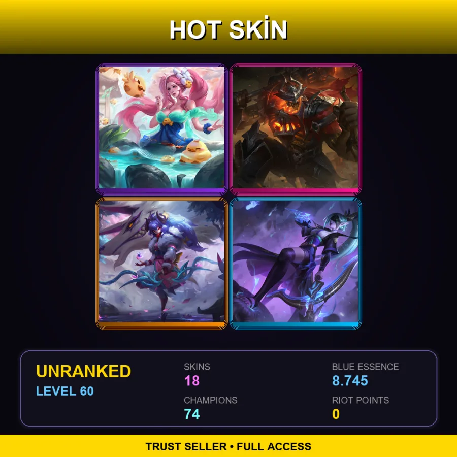 LAN | Lv60 | Unranked | 18 Skin | 74 Champ — Solar Eclipse Leona