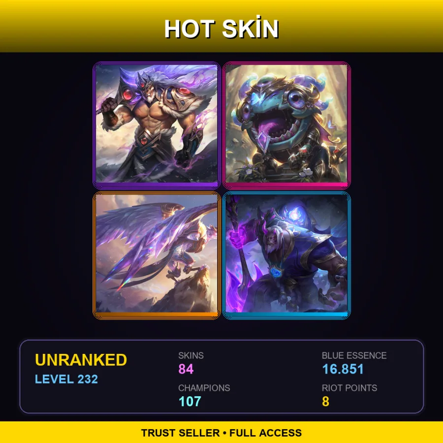 NA | Lv232 | Unranked | 84 Skin | 107 Champ — Unranked / Smurf League of Legends