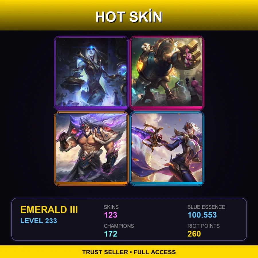 NA | Lv233 | Emerald III | 123 Skin | 172 Champ