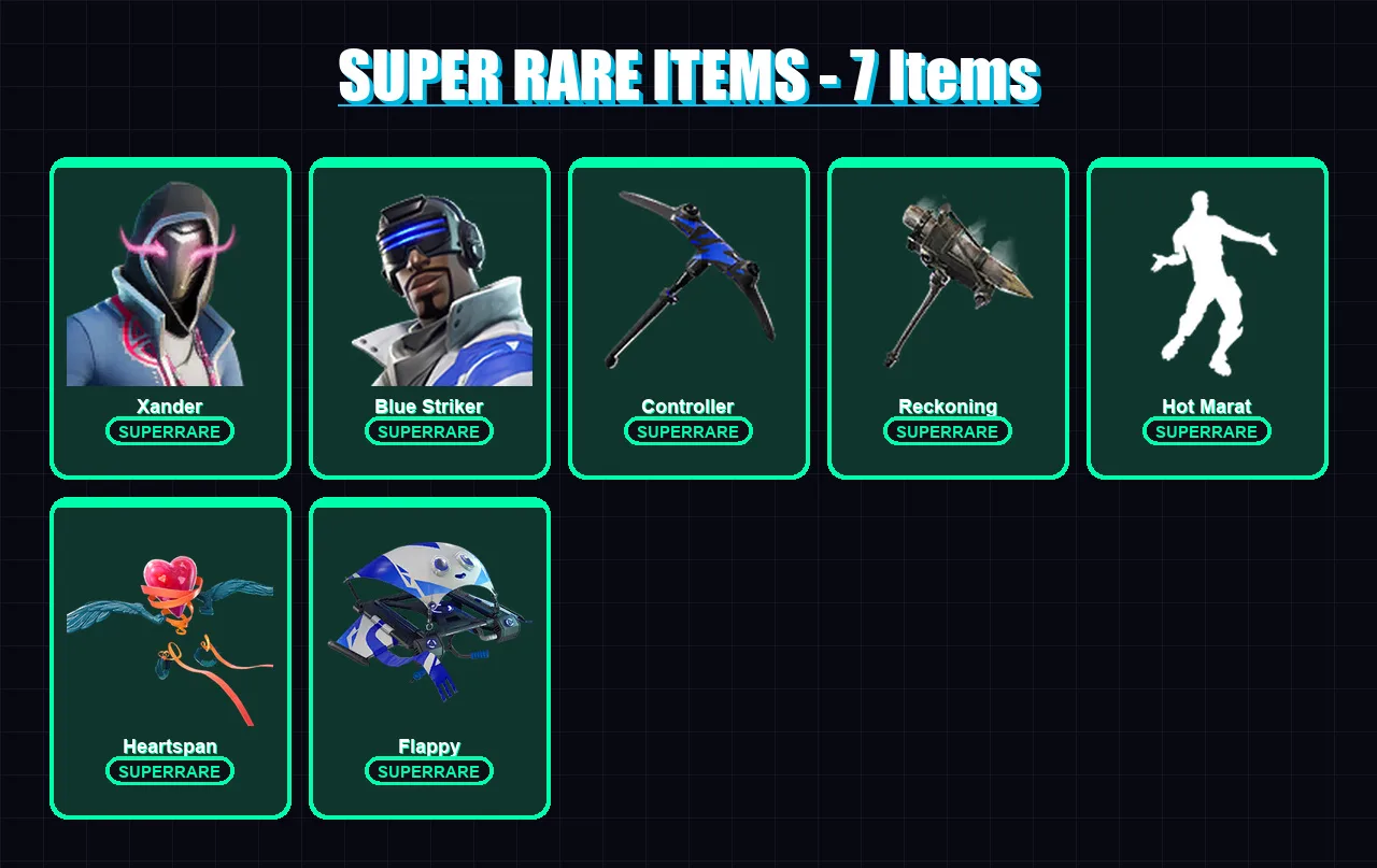 [PC/XBOX/PSN] | Xander | Blue Striker | Drift | Raven | Calamity | 14 skin | 9 pickaxe | 15 emote | 13 glider | Lv157