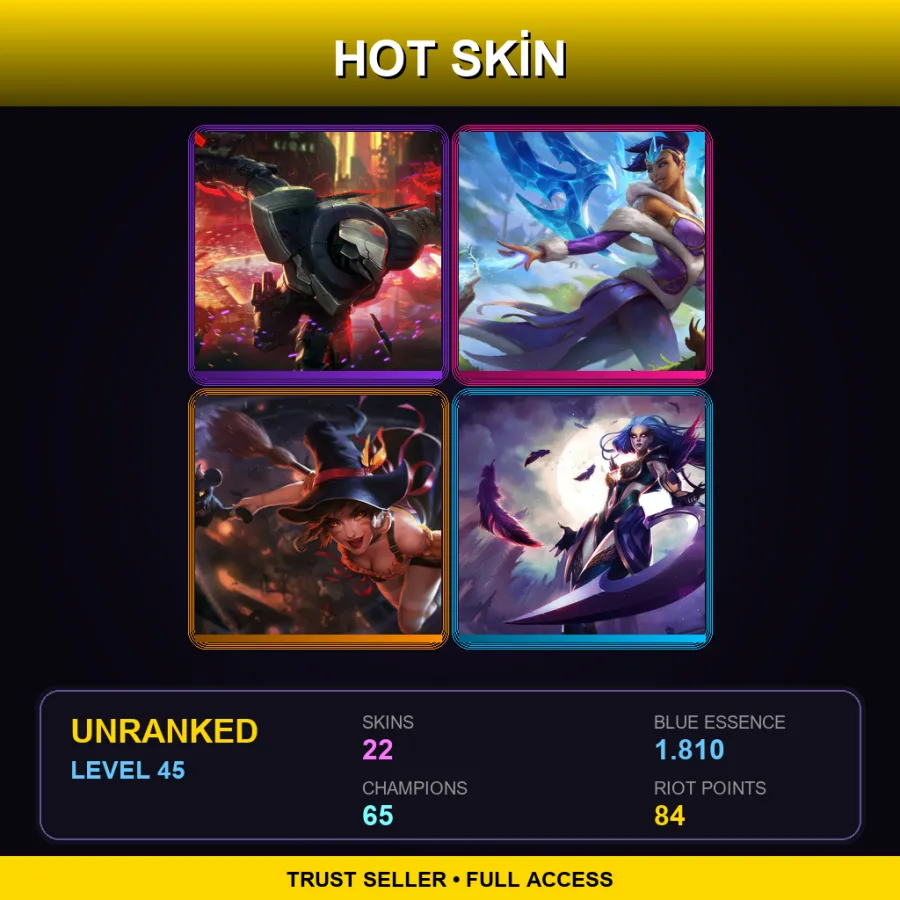 LAS | Lv45 | Unranked | 22 Skin | 65 Champ
