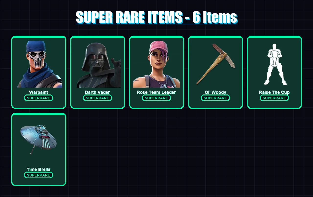 [PS4/PS5/PC] | Warpaint | Darth Vader | Rose Team Leader | Galaxy Scout | Snap | 222 skin | 240 pickaxe | 200 emote | 193 glider | Lv3030