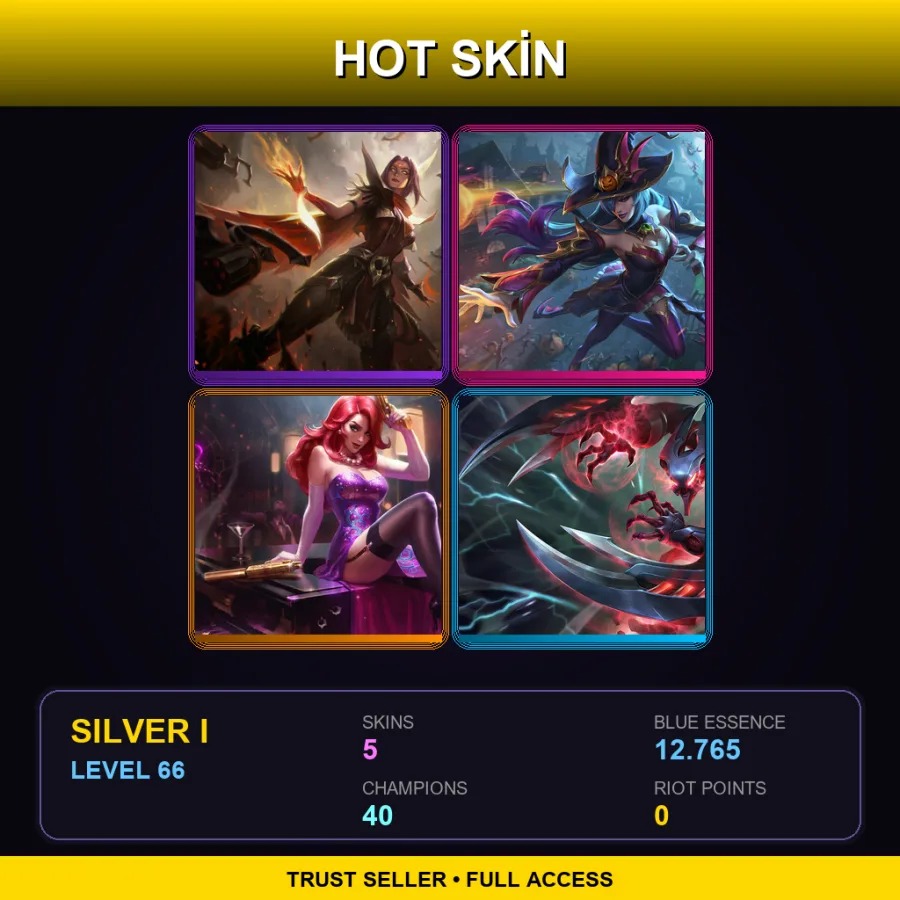 EUW | Lv66 | Silver I | 5 Skin | 40 Champ