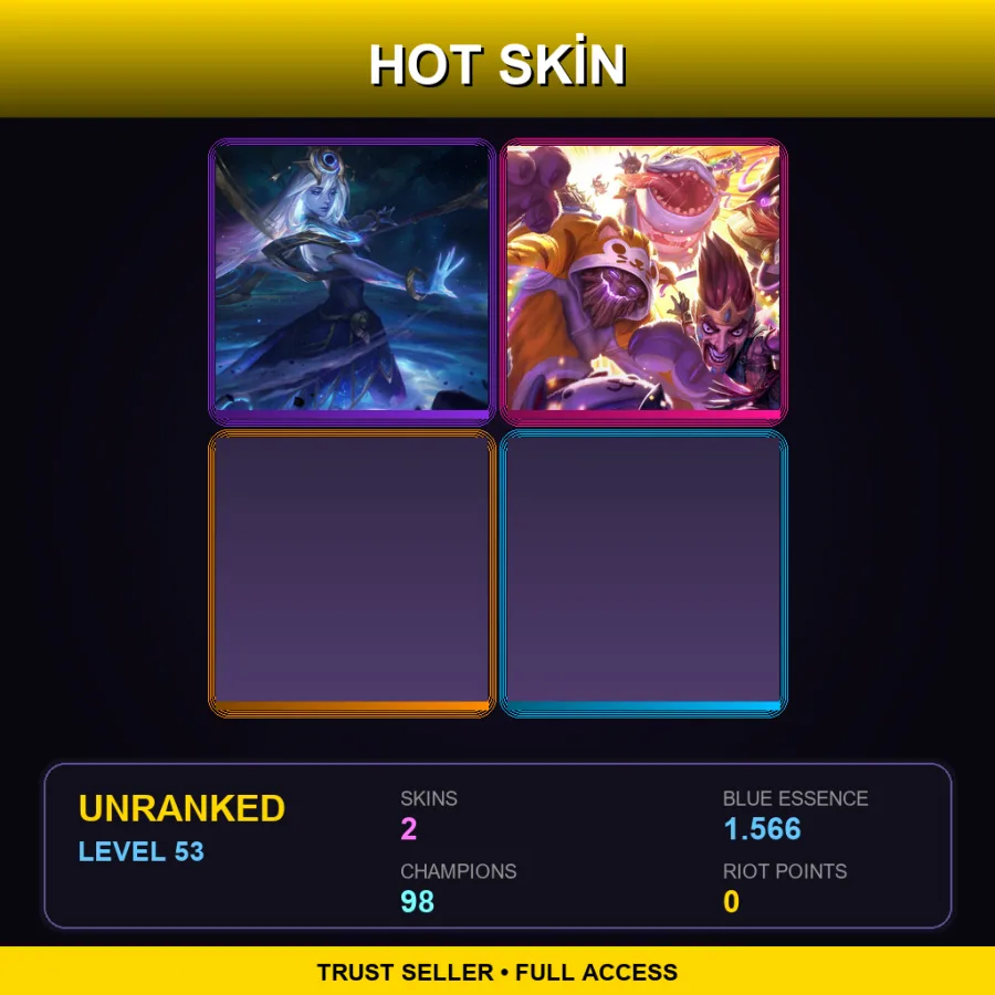 LAS | Lv53 | Unranked | 2 Skin | 98 Champ