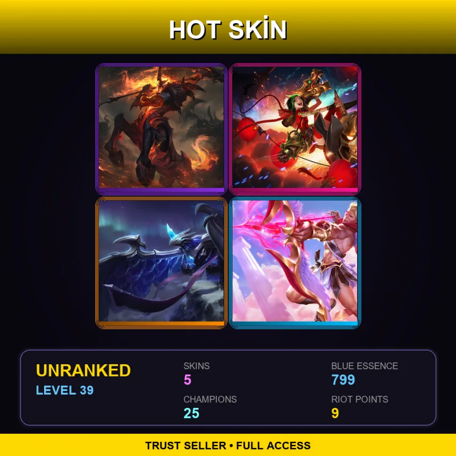 VN | Lv39 | Unranked | 5 Skin | 25 Champ