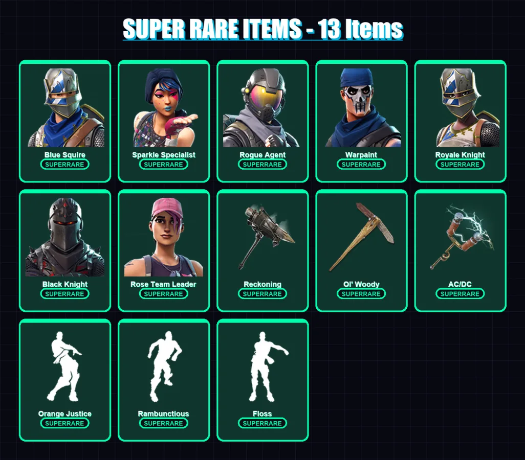 [PS4/PS5/XBOX/PC] | Blue Squire | Sparkle Specialist | Rogue Agent | 101 skin | Lv1301