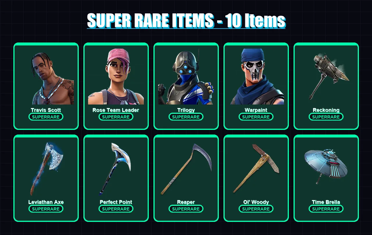 [PS4/PS5/XBOX/PC] | Travis Scott | Rose Team Leader | Trilogy | Warpaint | Blackheart | 180 skin | 181 pickaxe | 167 emote | 144 glider | Lv2178 — Fortnite account
